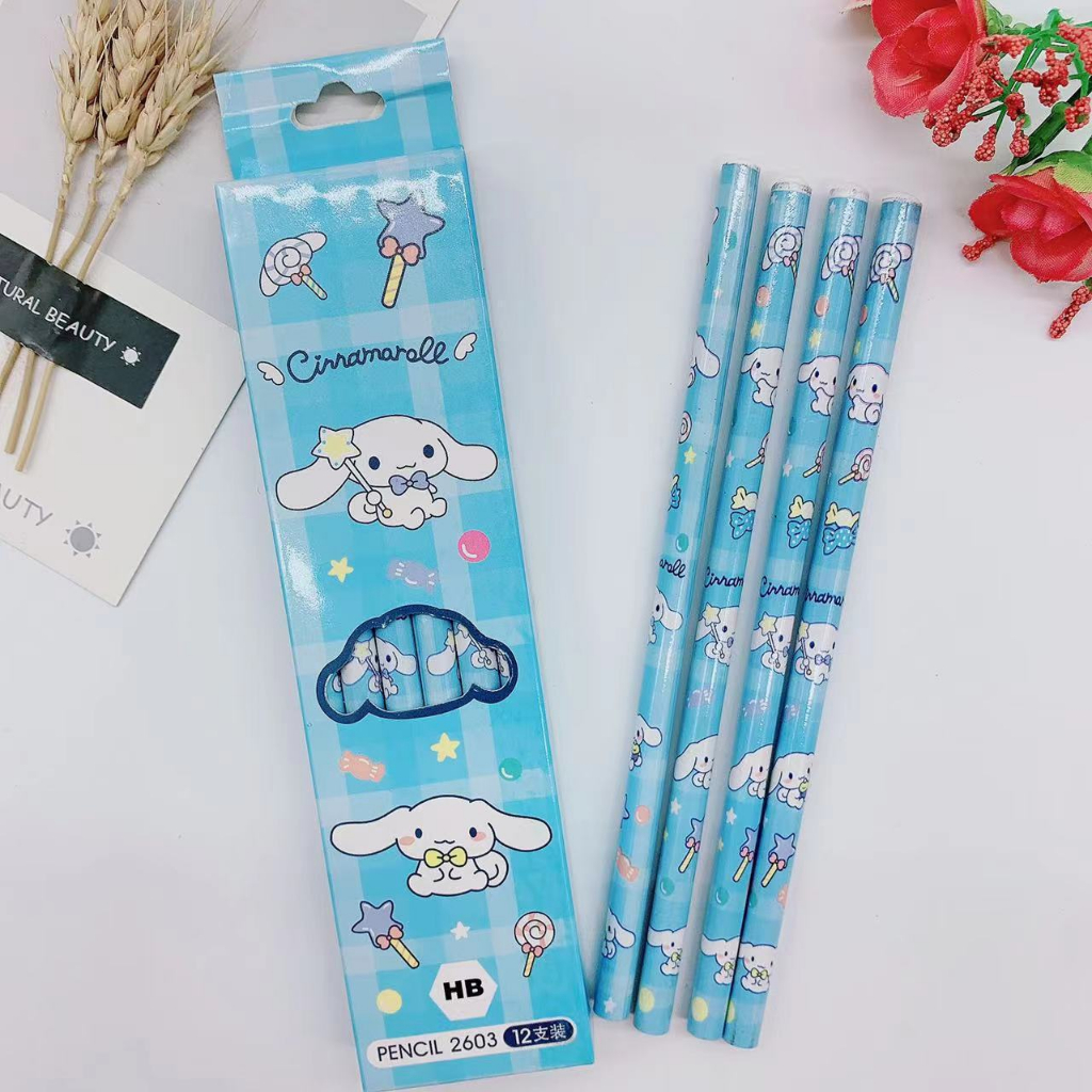 Hộp 12 bút chì HB hình nhân vật Sanrio dễ thương