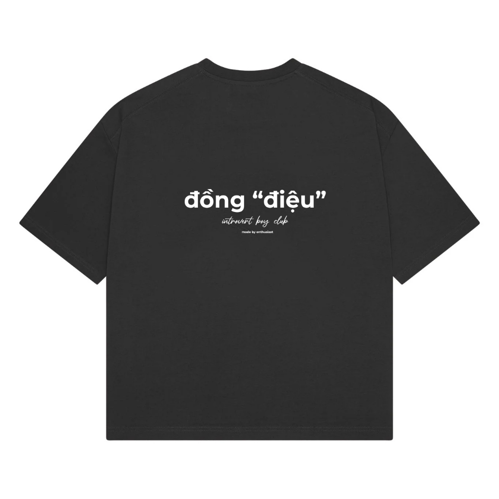 Áo thun Đồng "Điệu" - Màu Xám Đen - Introvert Boy Club