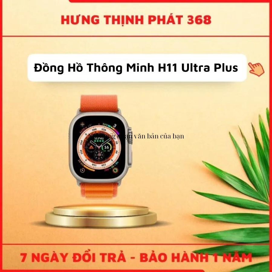 Đồng Hồ Thông Minh H11 Ultra Plus Series 8, Bản Chuẩn 49mm Màn To, Viền Siêu Mỏng, Cạnh Tròn Sang Trọng - HTP 368