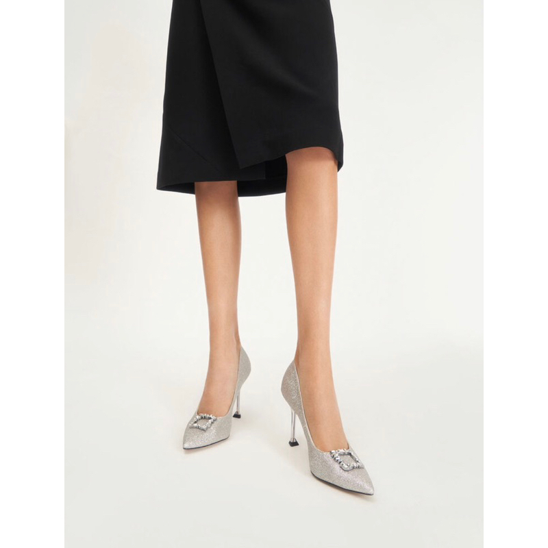 GIÀY CAO GÓT ĐÍNH ĐÁ NHŨ BẠC Charles&Keith AUTH MUA Ở SB CHANGI 🍑🍑🍑