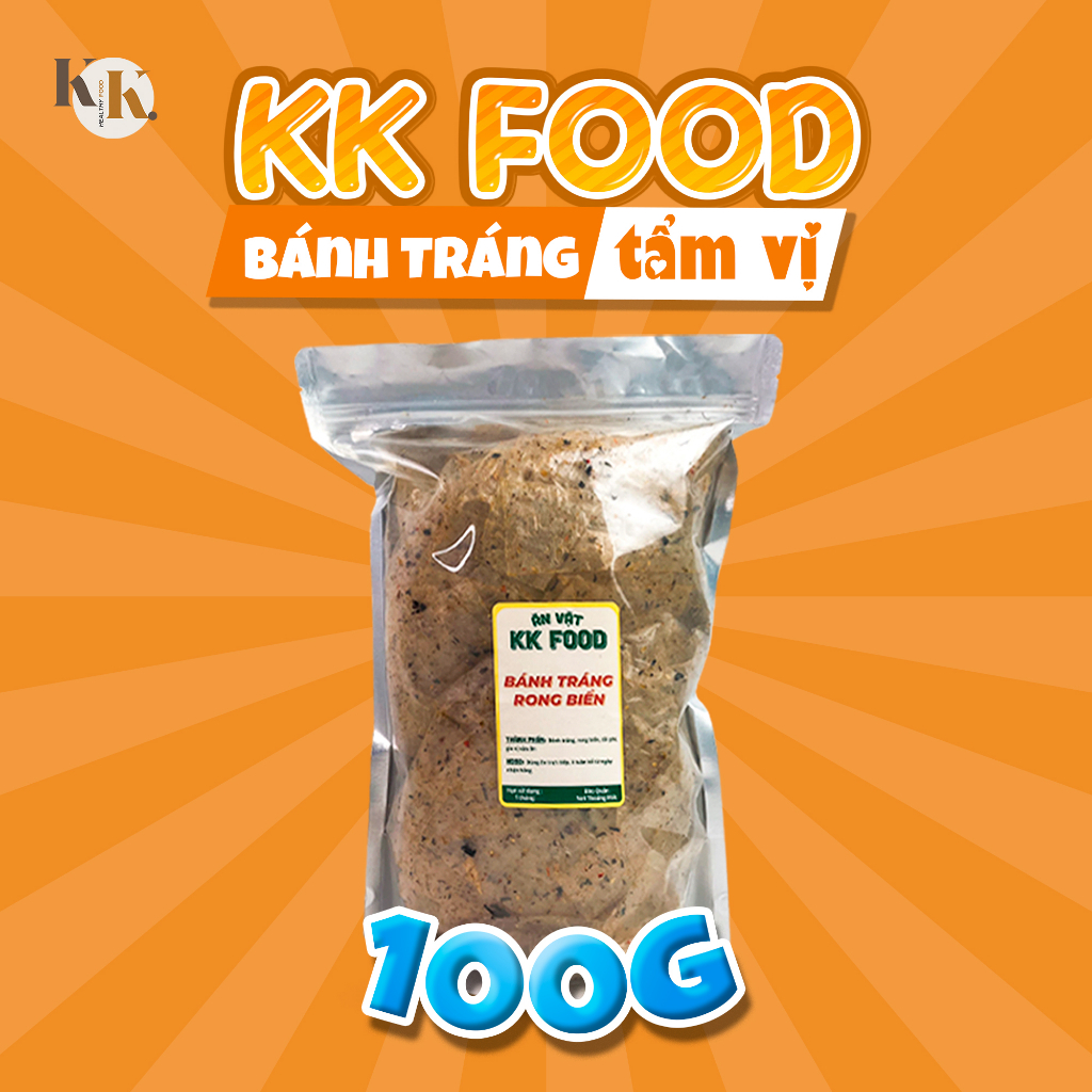 Bánh Tráng KK Food 100g Bánh Tráng Nhiều Vị : Phô Mai Sữa + Phô Mai Tôm + Tỏi + X.Ke + Rong Biển + Satế Sợi