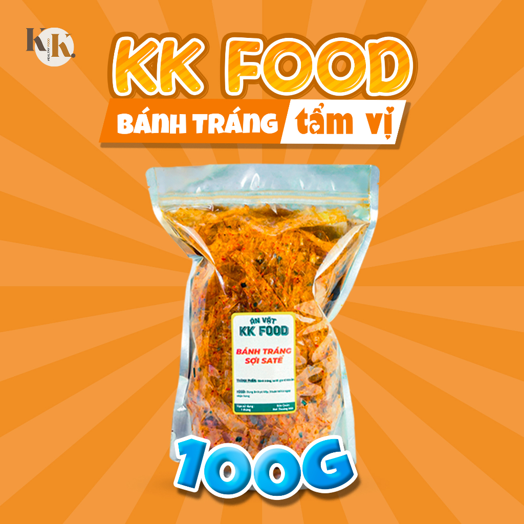 Bánh Tráng KK Food 100g Bánh Tráng Nhiều Vị : Phô Mai Sữa + Phô Mai Tôm + Tỏi + X.Ke + Rong Biển + Satế Sợi