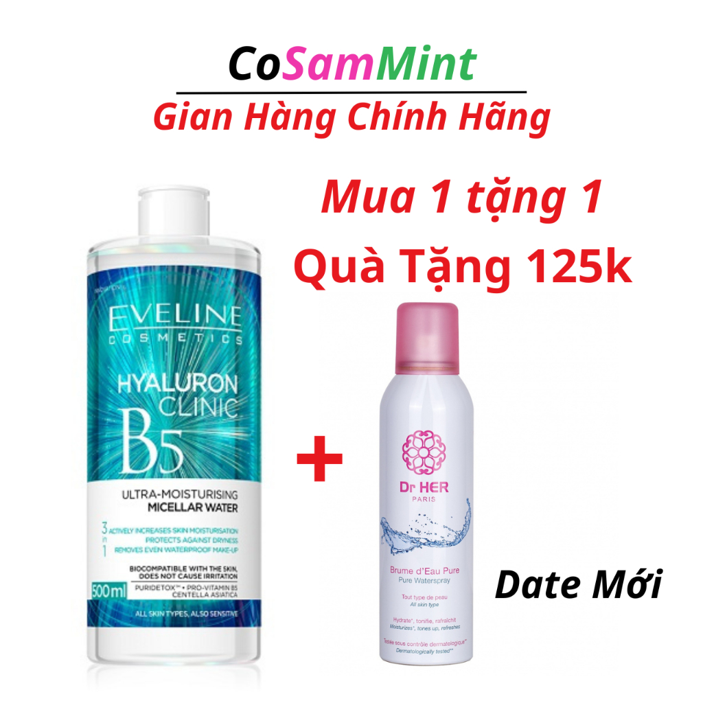 Nước Tẩy Trang Eveline Hyaluron Clinic B5 - 500ML