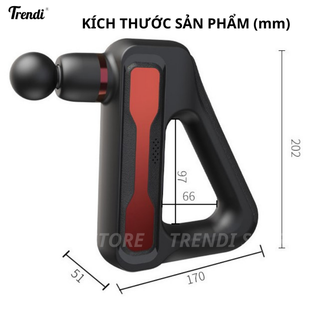 Máy massage cầm tay TRENDI HB-32, Mát Xa Với 32 Cấp Độ Điều Chỉnh Và 8 Đầu Massage Trị Liệu Chuyên Sâu