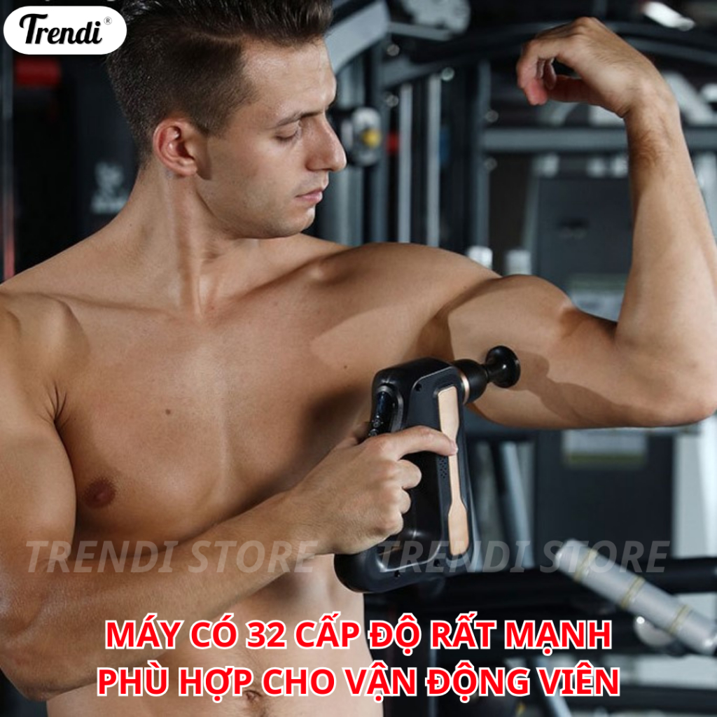 Máy massage cầm tay TRENDI HB-32, Mát Xa Với 32 Cấp Độ Điều Chỉnh Và 8 Đầu Massage Trị Liệu Chuyên Sâu