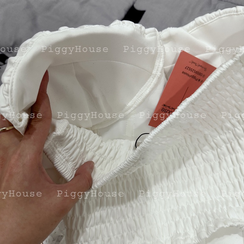 Set Áo Corset Đan Dây Kèm Chân Váy Ren Tầng PiggyHouse S35  Kèm Video
