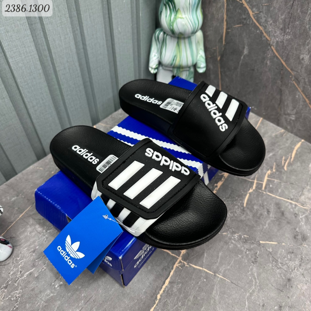 Dép nam adidas Mẫu mới nhất Hot 2023, Dép adidas Quai dán đế cao su non Form dáng thể thao, chống nước chống hôi chân