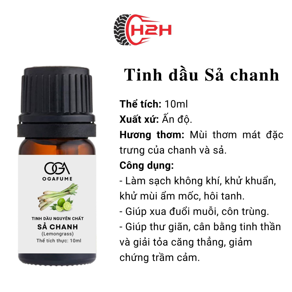 Tinh dầu Ogafume Sả Chanh 10ml - xông phòng, treo xe giúp thơm phòng, khử mùi, đuổi muỗi