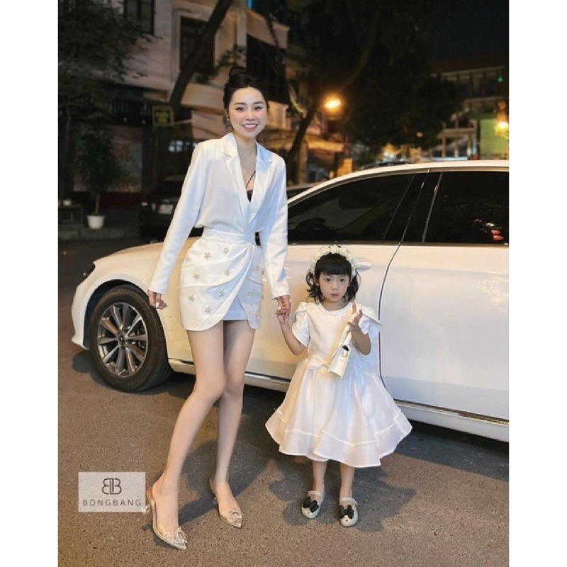 Sét áo đắp chéo - quần váy đính nơ bigsize 55kg-95kg