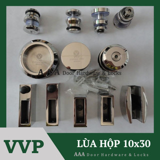 Bộ phụ kiện kính lùa treo ray 10×30 vvp trắng bóng - lùa a2 10x30