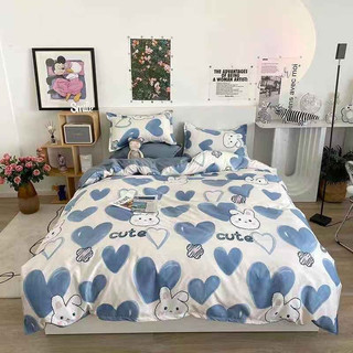 Combo Ga Gối 3 Món 1m6x2m-mẫu thot tim xanh