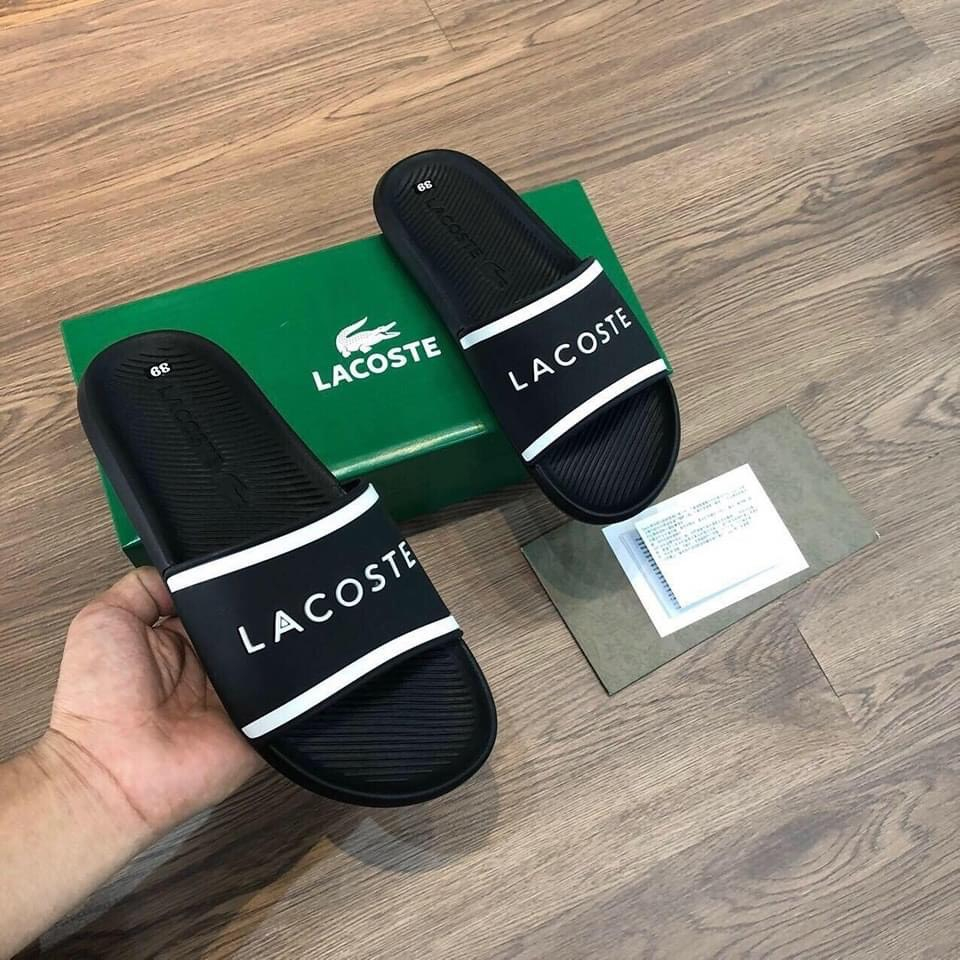 Dép nam lacoste, Dép quai ngang mẫu mới chất liệu cao su cao cấp, rửa nước thoải mái