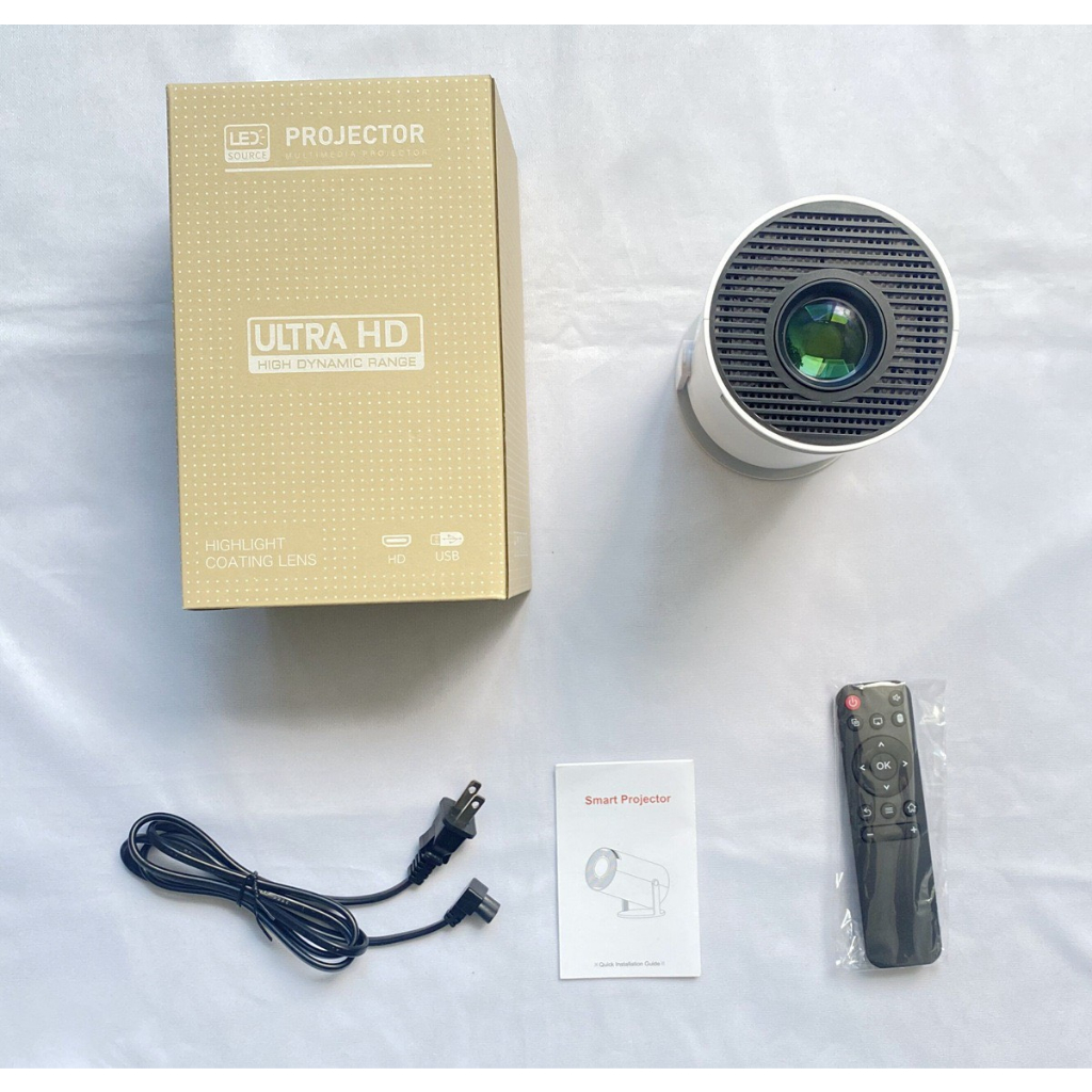 Máy chiếu mini AUN HY300 - Xoay 180 độ - Độ phân giải thực chuẩn HD - Độ sáng 150 Ansi