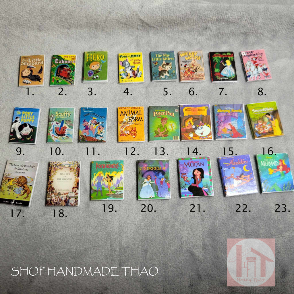 Mô hình sách truyện tý hon trang trí nhà búp bê, roombox...