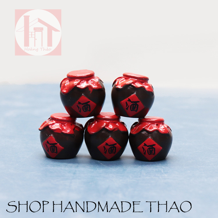 Mô hình bình rụ bằng nhựa trang trí nhà búp bê, roombox, tiểu cảnh