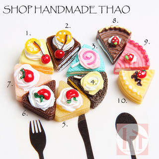 Mô hình charm bánh bằng nhựa trang trí nhà búp bê, ốp điện thoại