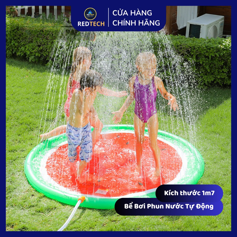 Bể Bơi, Thảm Phun Nước Tự Động Kích Thước 1m7 cho bé vui đùa vào mùa hè Redtech.
