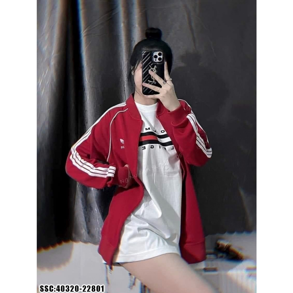 Full Mẫu Áo Khoác Bomber Adidas Thể Thao Nam Vải Thun Nỉ Dày Co Giãn tay 3 Sọc cho cả nam và nữ