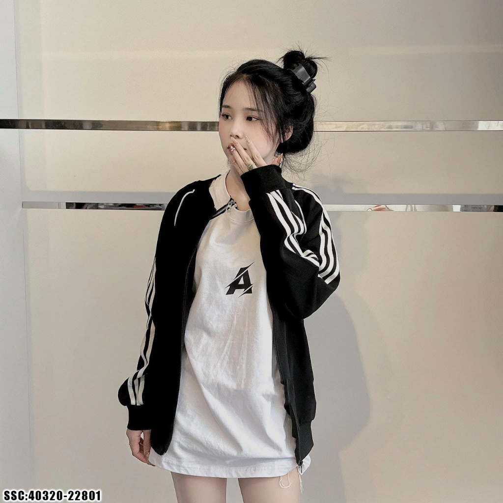 Full Mẫu Áo Khoác Bomber Adidas Thể Thao Nam Vải Thun Nỉ Dày Co Giãn tay 3 Sọc cho cả nam và nữ