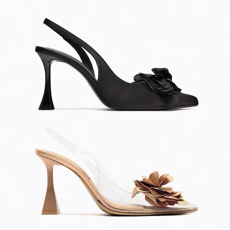 Giày Cao Gót ZR Đính Hoa Cao 8.5cm Fullbox