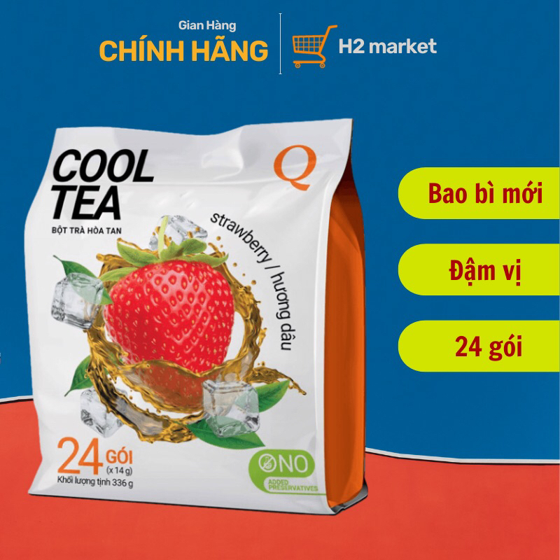 Bột Trà Hòa Tan Cool Tea Hương Dâu gói 336g