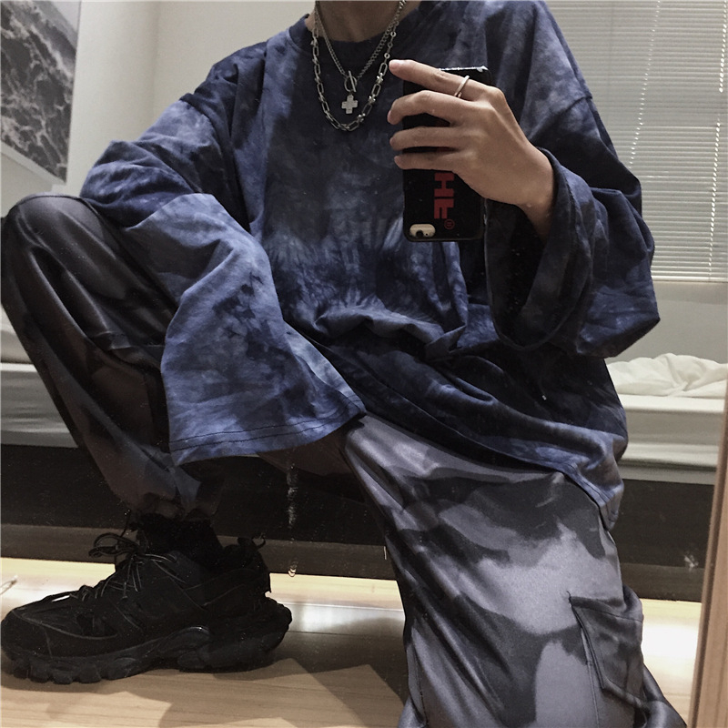 Áo Thun Tay Dài Loang Nam Nữ Vải Cotton Mềm Mịn Freesize Dưới 58kg Phong Cách Hàn Quốc