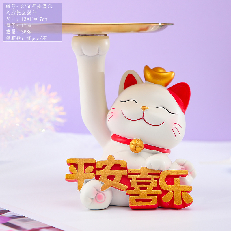 Mèo thần tài trang trí taplo ô tô, trang trí bàn làm việc, mèo thần tài trưng bày chiêu tài, đón may mắn