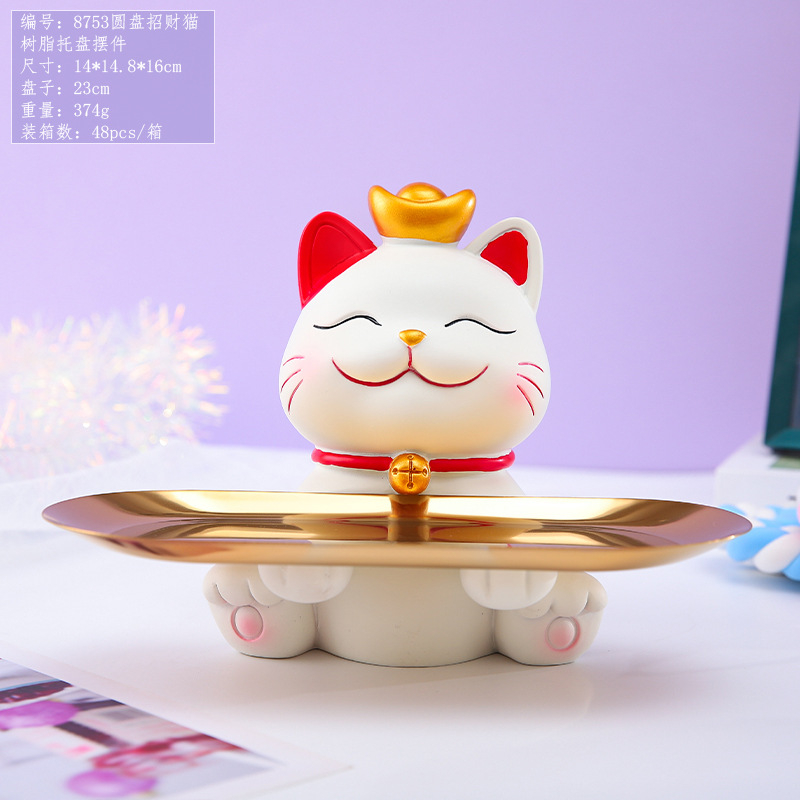 Mèo thần tài trang trí taplo ô tô, trang trí bàn làm việc, mèo thần tài trưng bày chiêu tài, đón may mắn