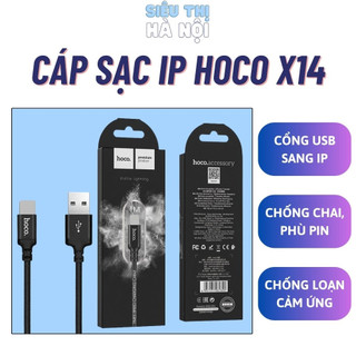 Dây sạc nhanh hoco x14 dây dù siêu bền cho ip/tablet, dài 1m,2m