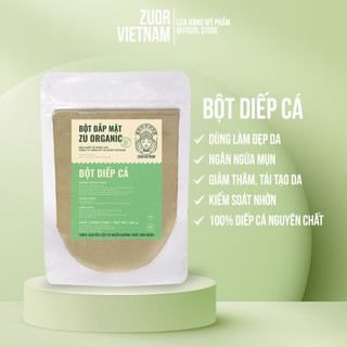 Bột diếp cá sấy lạnh 100% organic , mặt nạ diếp cá hữu cơ giảm mụn, trắng da, mờ thâm sạm hubeauty
