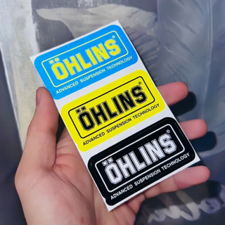 Sét tem logo ohlins phản quang bộ 3 miếng dán trang trí xe