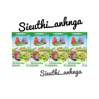 Vỉ 4 Hộp Sữa Tươi ADM Vinamilk Có Đường Hộp 110ml