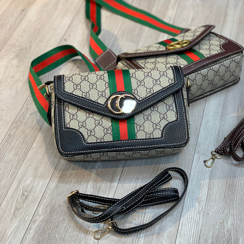 Tuia Xách Nữ Túi Đeo Chéo Gu Xì, Bản 2 Dây Thay Đổi, 1 Da 1 Dù Bản To Thời Trang, Mã T 57