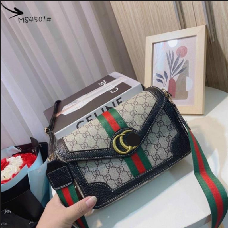 Tuia Xách Nữ Túi Đeo Chéo Gu Xì, Bản 2 Dây Thay Đổi, 1 Da 1 Dù Bản To Thời Trang, Mã T 57