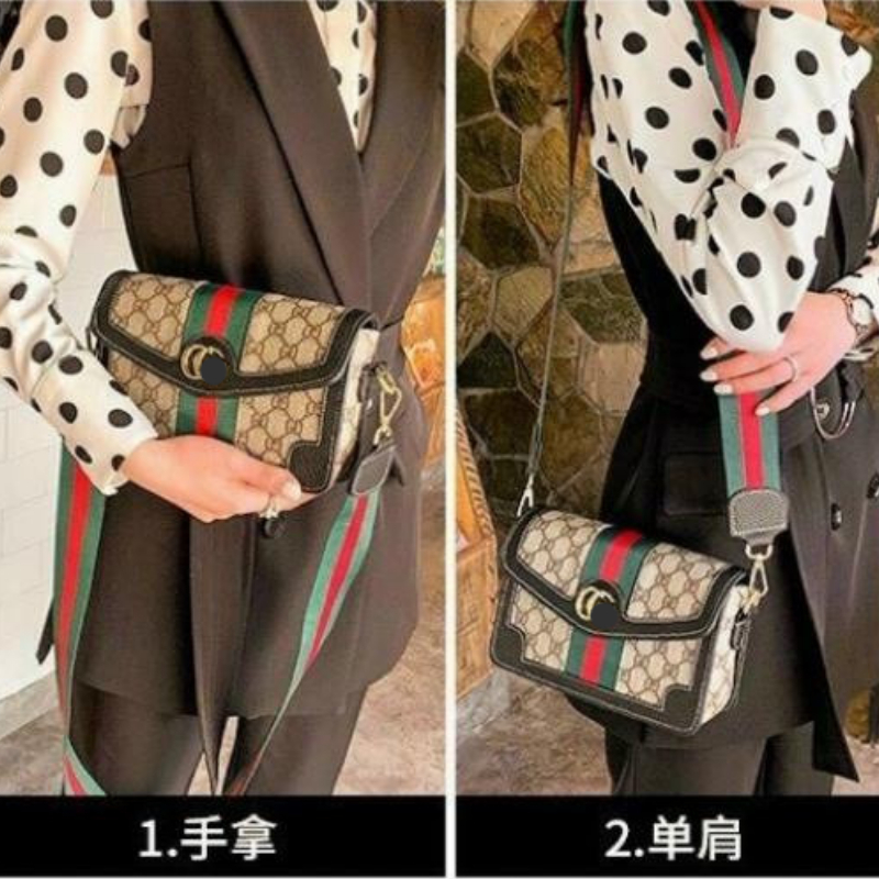 Tuia Xách Nữ Túi Đeo Chéo Gu Xì, Bản 2 Dây Thay Đổi, 1 Da 1 Dù Bản To Thời Trang, Mã T 57