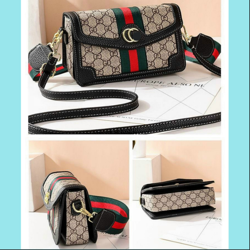 Tuia Xách Nữ Túi Đeo Chéo Gu Xì, Bản 2 Dây Thay Đổi, 1 Da 1 Dù Bản To Thời Trang, Mã T 57