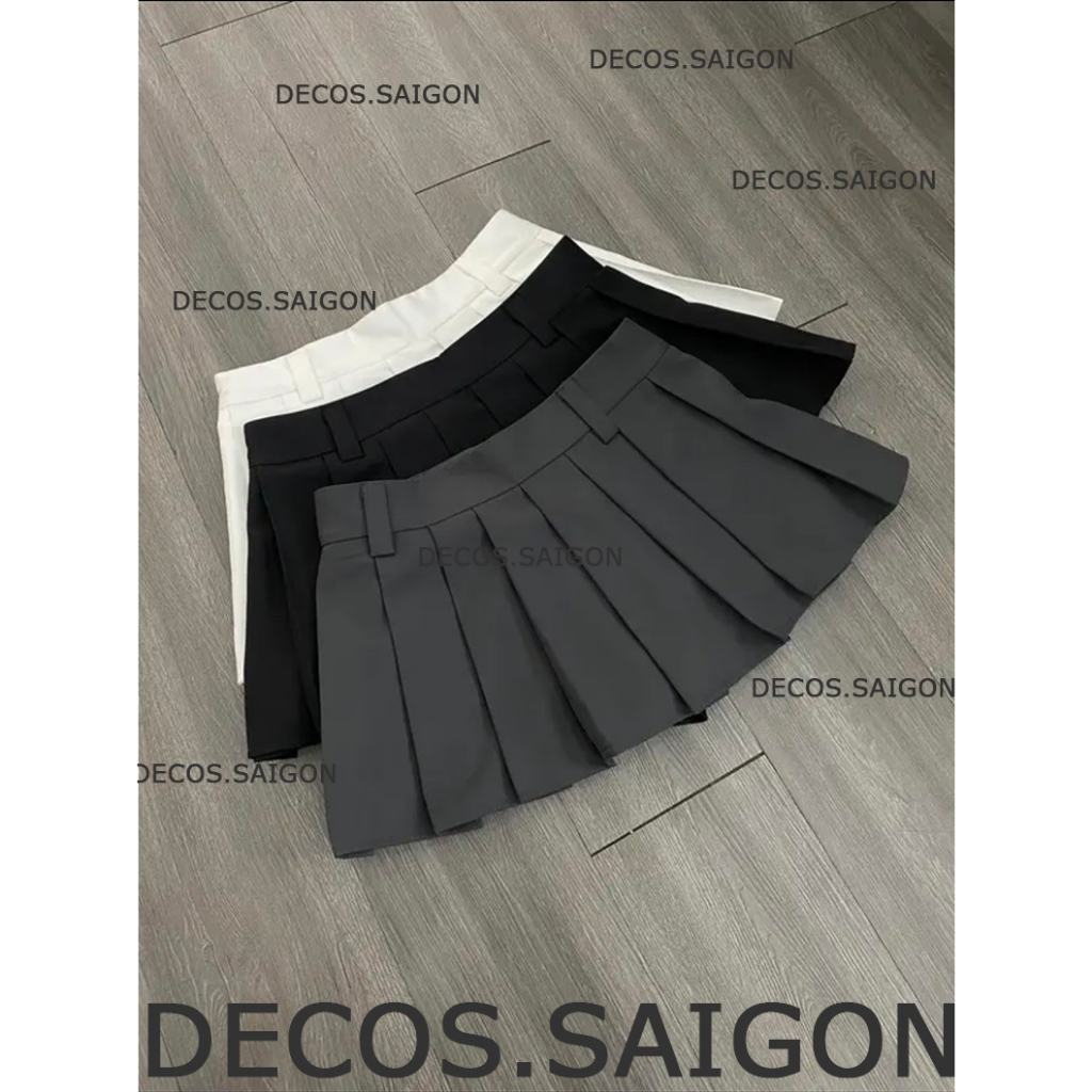 CHÂN VÁY XẾP LI LƯNG THẤP Y2K | DECOS.SAIGON