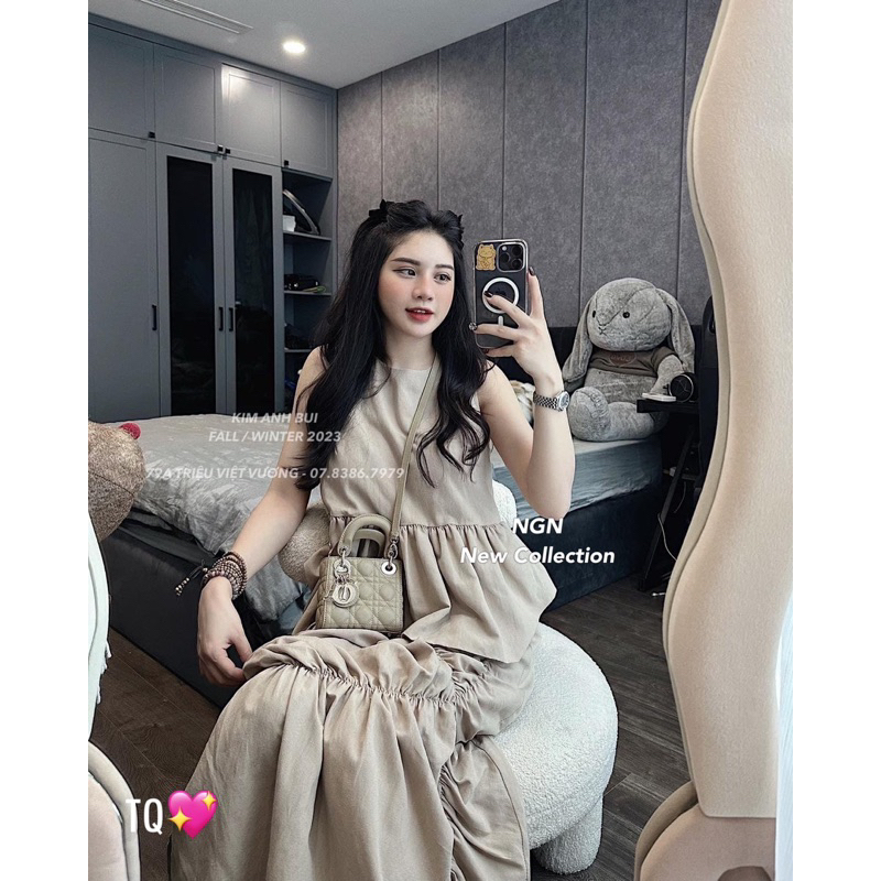 Set Đũi Sát Nách Chân Váy Chun Dúm Kim Anh Bùi