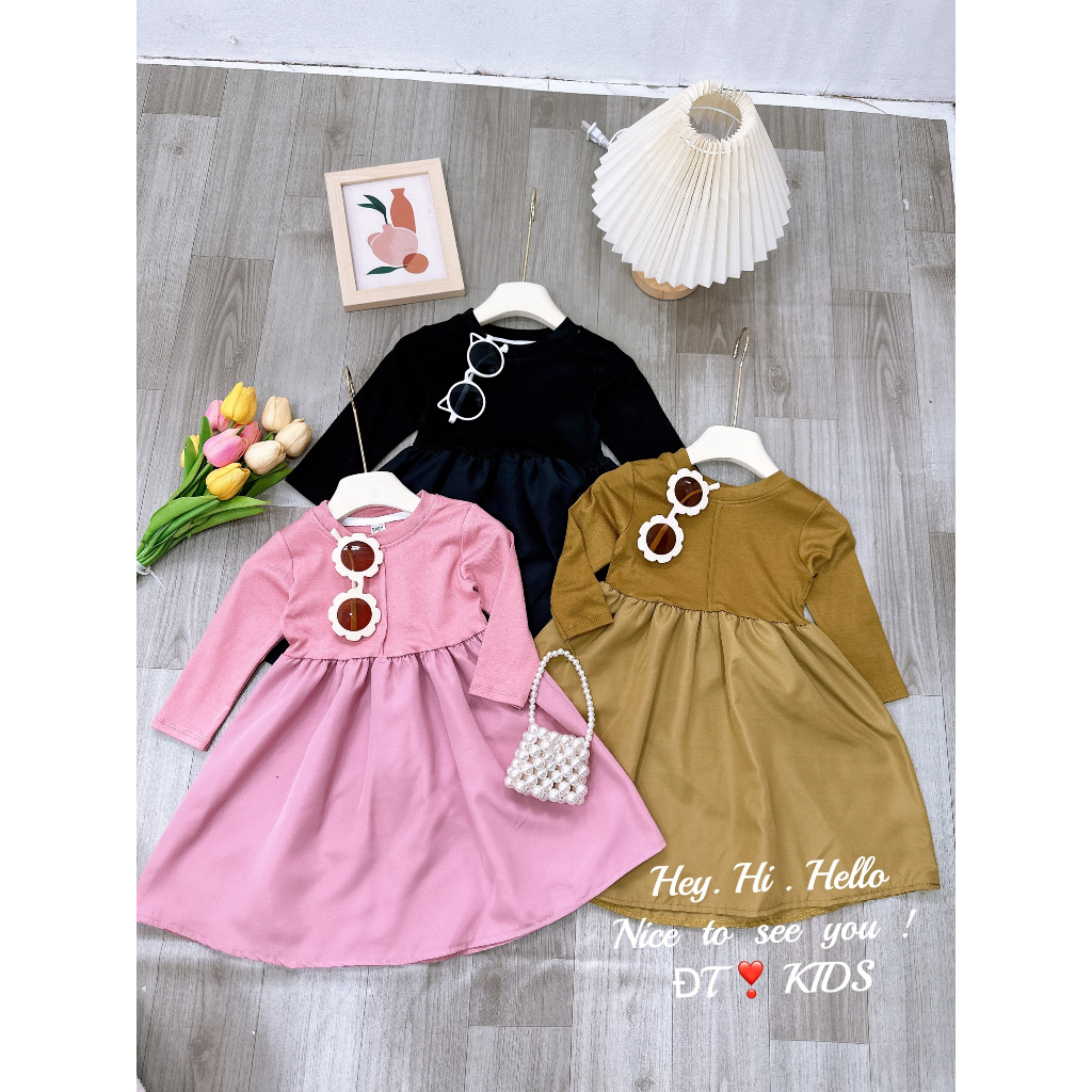 Váy maxi dáng dài, đầm bé gái dự tiệc mùa thu xinh xắn