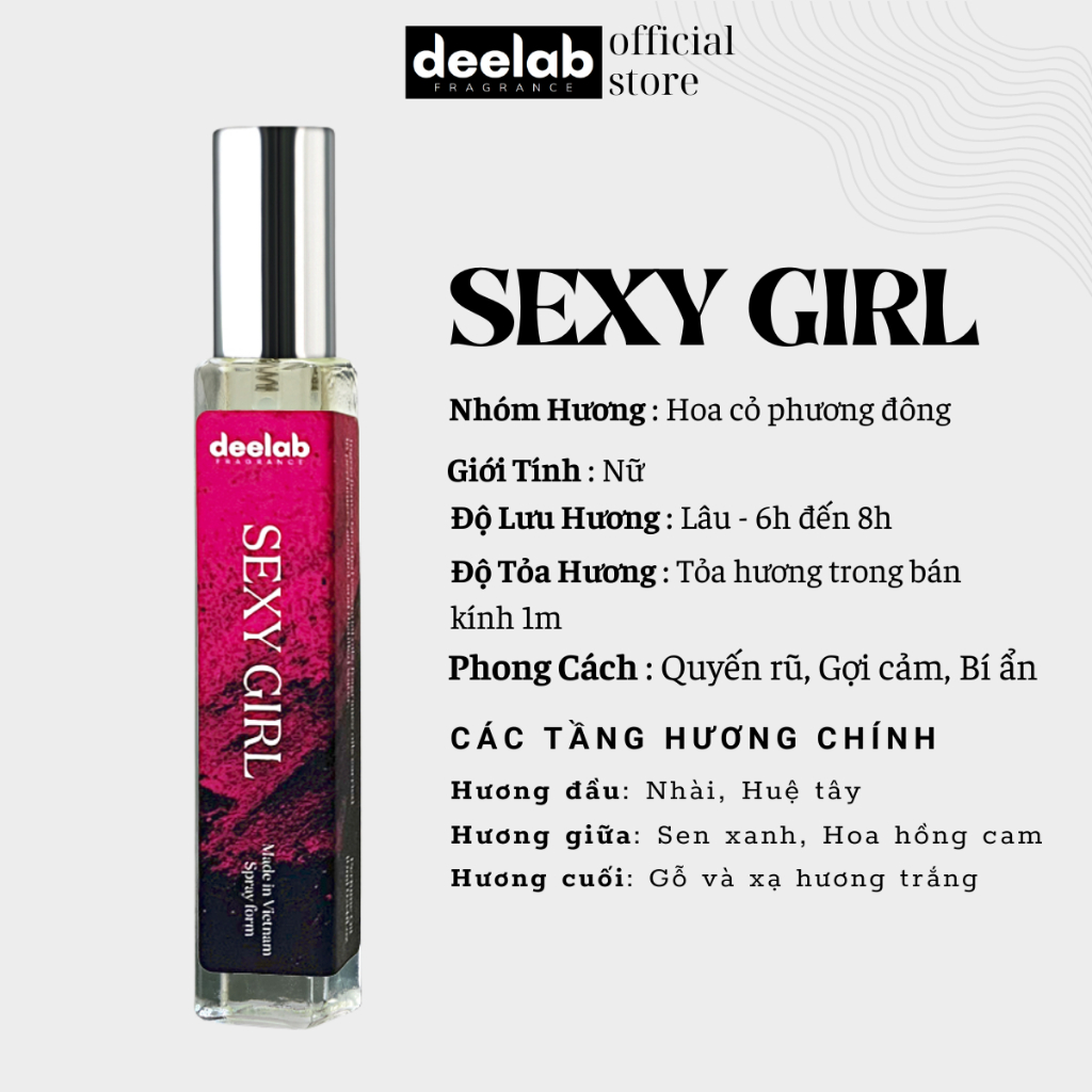 [GOOD BAD & SEXY] Tinh Dầu Nước Hoa Nữ Deelab Good Bad and Sexy Girl Ngọt Ngào 10ml - Dạng xịt