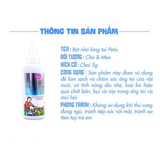 Bột nhổ lông tai cho chó mèo