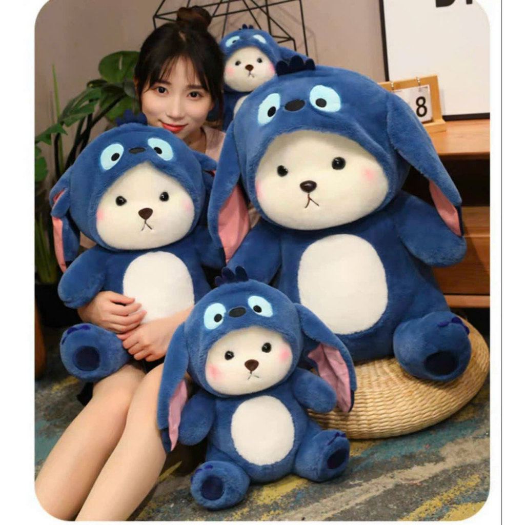 Gấu Bông Lena Stitch Xanh Dương Siêu Cute, Lena lông xù cosplay hoạt hình đáng yêu của Tiệm Gấu tiemgaubong.vn
