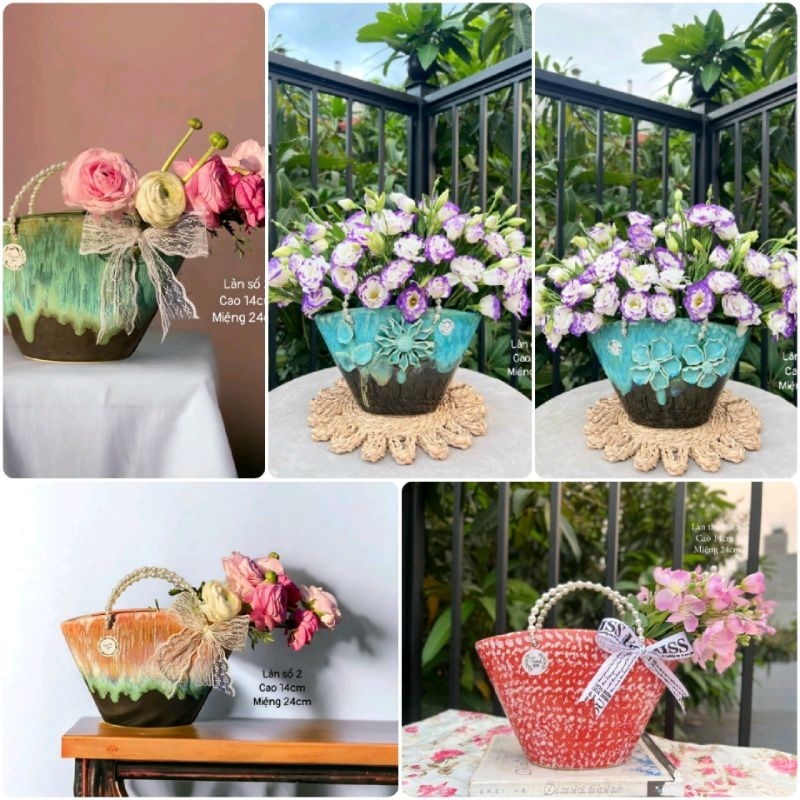 Làn dáng thuyền Bát Tràng, decor Bát Tràng, lọ hoa đẹp