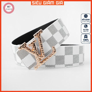 [ Giá Sốc ] Dây lưng nam cao cấp, thắt lưng nam lv, dây lưng lv thời trang, mặt kim loại nguyên khối trẻ trung lịch lãm