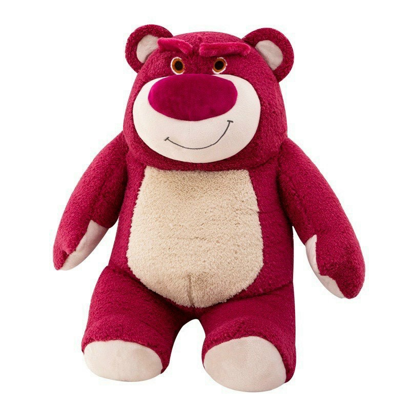 Gấu Dâu Lotso Đỏ Lông Xù Tai Dâu Cute, Lotso nhồi bông cao cấp tiemgaubong.vn