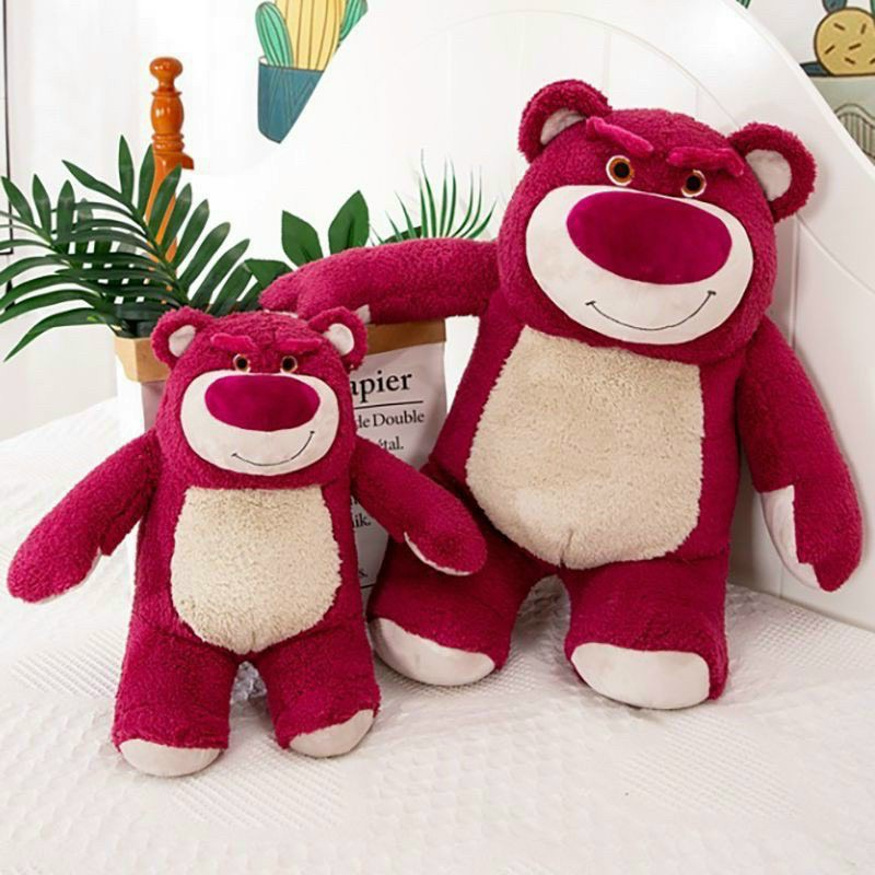 Gấu Dâu Lotso Đỏ Lông Xù Tai Dâu Cute, Lotso nhồi bông cao cấp tiemgaubong.vn