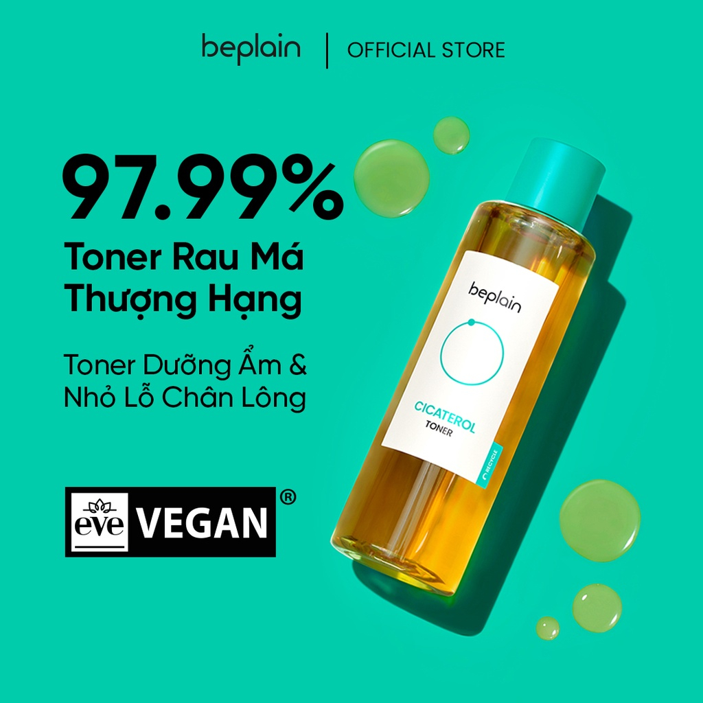 Toner beplain Cicaterol Rau Má Dưỡng Ẩm và Tẩy Da Chết 200ml