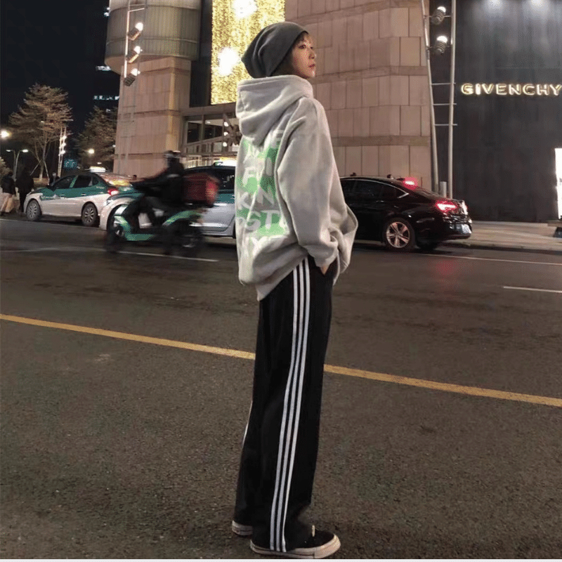 40-105kg Quần 3 sọc Suông Nam Nữ Bigsize phong cách thể thao