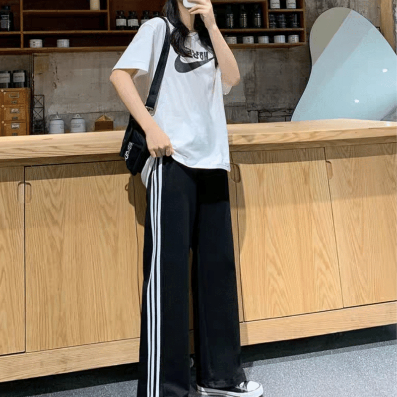 40-105kg Quần 3 sọc Suông Nam Nữ Bigsize phong cách thể thao