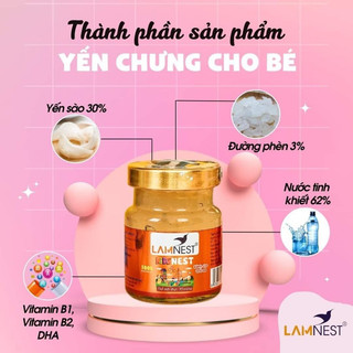 Tổ yến chưng lamnest kids 30% yến tươi - yến trẻ em hủ 70ml